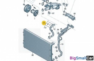 Патрубок системы охлаждения VAG 6R0122101BH Верхни - купить Москве